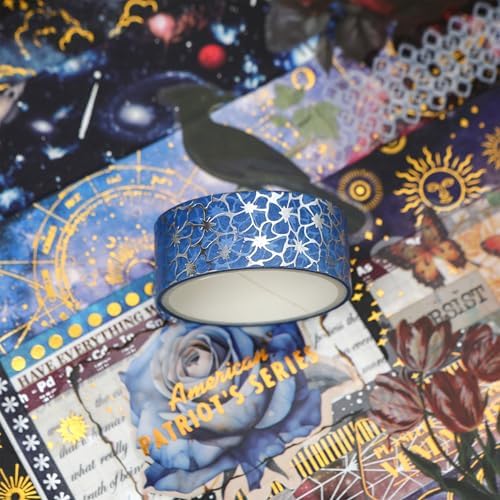 12 Rolls Charming Washi Tape Set Gold Silver Foil Detailing Arts Adhesive Tapes Basic Patterns Decorative Masking Tape Sets for Craft, Kids, Scrapbook, DIY, Gift Wrapping (Royal Splendor)