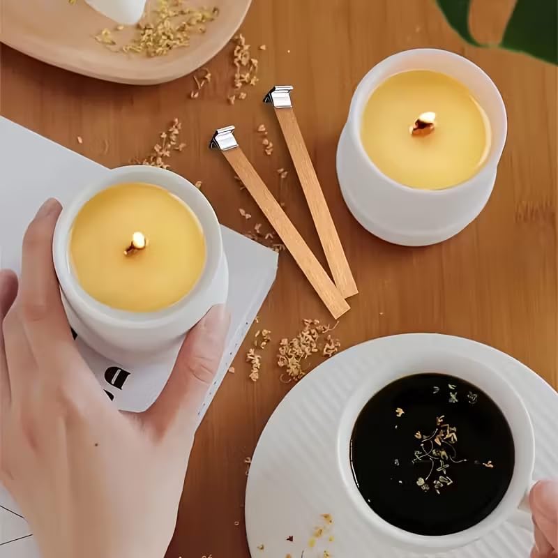 Soy Wax Candle Making Kit with 2 Wick Types & Melting Pot- All-in-One DIY Candle Making Supplies for Beginners, Includes Wax, Wick Stickers, Holders, Wick Placing Tube Tools for Homemade Container