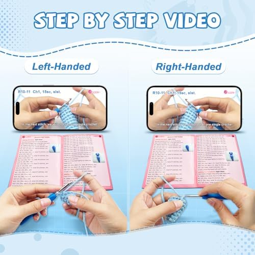SGIBYN Crochet Kit for Beginners - DIY 11.8 Inch Large Axolotl with Video