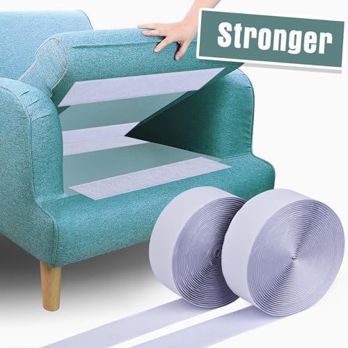 Navona 27Ft x 2 Inch Hook and Loop Strips with Adhesive, Heavy Duty Self Adhesive Tape with Back, Strong Sticky Back Fastener Roll for Home, Office, School, Crafting, White