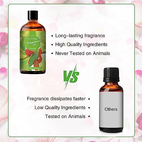 PHATOIL 3.38FL.OZ Honeysuckle Fragrance Oils for Aromatherapy, Essential Oils for Diffusers for Home, Perfect for Diffuser, DIY Candle and Soap Making, DIY Scented Products - 100ml | Long Lasting Scented Oils For Humidifier, Air Freshener, DIY Soap Can...
