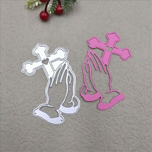 Scrapbooking Die-Cuts for Card Making, Christmas Metal Cutting Dies, Paper Craft Punch Template, Background Embossing Stencils, DIY Album Décor (Applause Cross-8.9x6.3cm)