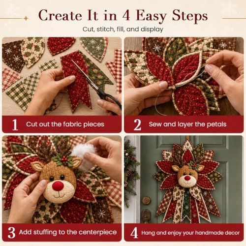 Daily Partner Quilted Christmas Door Hanging DIY Sewing Kit (C)