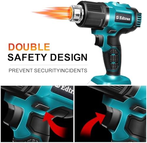 Cordless Heat Gun, Hot Air Gun Compatible for Makita 18V Volt LXT Battery, 3 Nozzle, 2-Temp Setting Max 932°F(500°C) Heat Gun for Crafts, Shrink Tubing, Resin & Decorating(No Battery)