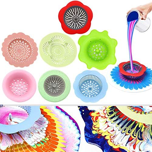 5P Acrylic Pouring Strainers Fluid Art Tools DIY Abstract Pour Painting