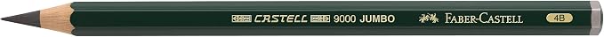 Faber-Castell Supreme Artist Quality Castell 9000 Jumbo Graphite Single Pencil, with Extra Thick 4B 5.3mm Lead