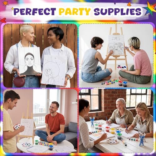 Sherr 140 Pcs 20 Set Pre Drawn Canvas Painting Kit, Pride Month