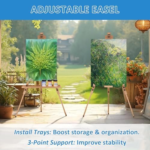 Falling in Art Plein Air Tripod Field Painting Easel, Holds up to 31''