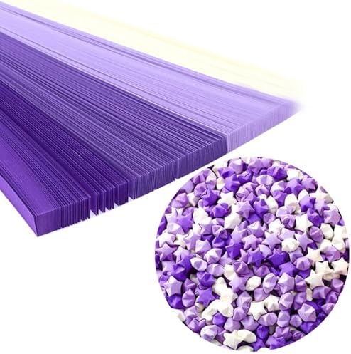 Origami Paper Stars, Colorful Handcraft Origami Lucky Star Paper DIY Paper Arts Creativity Hand Art Crafts (Purple gradient (1350) sheets)