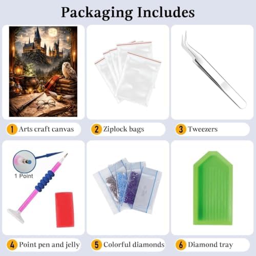 Magic Castle Diamond Art Painting Kits for Adults,Diamond Art for Adults