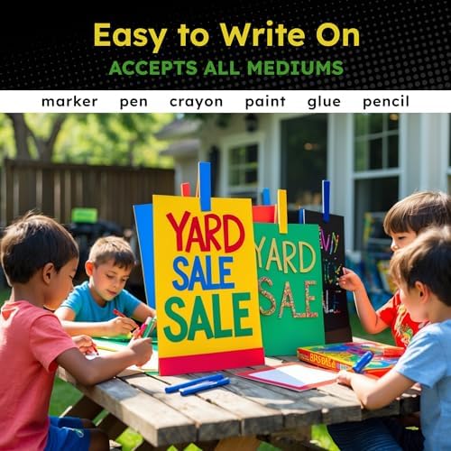 Hygloss Medium Colored Poster Board 11x14-50 Assorted Standard Color Bulk Pack - Red, Yellow, Green, Blue, Black - 10 Pt. Thickness Poster Board Paper, Posterboard Multipack 11" x 14"