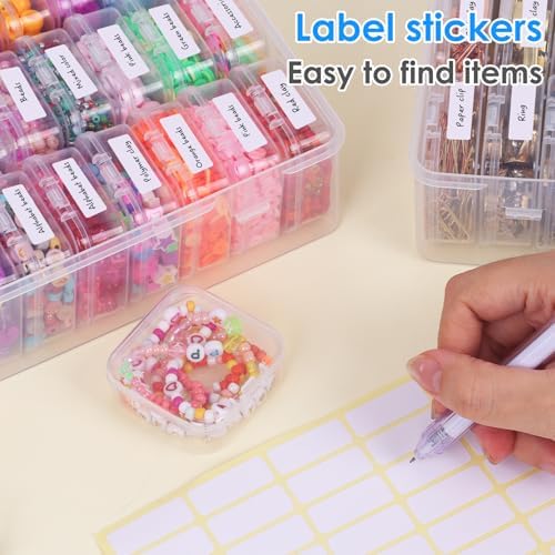 Bead Organizer Box 72 Pcs Small Clear Plastic Containers for Craft Jewelry