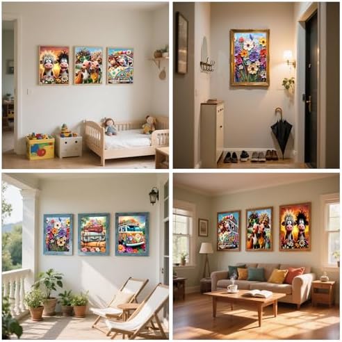 GREENCRUISE 9 Pack Diamond Painting Kits for Adults, 5D Diamond Art Kits for Beginners, DIY Full Drill Paint with Diamond, Home Wall Decor 12 x 12 Inch TYPE5