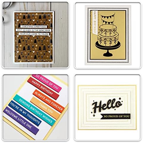 ORIGACH Elegant Everyday Sentiments Words Hot Foil Plate and Die Cuts Sets for DIY Scrapbooking Paper Cards Decor Embossing Foil Handmade Craft