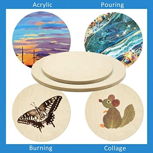 Falling in Art 2 Pack 20 and 24" Unfinished Round Birch Wood Panels