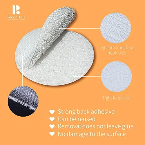 Self Adhesive Dots, Strong Adhesive 1400pcs (700 Pairs) 0.59" Diameter Sticky Back Nylon Dots, Hook & Loop Dots with Waterproof Sticky Glue Tapes, Suitable for Classroom, Office, Home (White)