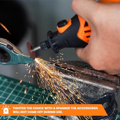 HARDELL 180W Corded Rotary Tool Kit, 8000-35000 RPM 61 Accessories for DIY | Powerful 180W Rotary Tool Kit for Cutting, Sanding, Grinding, Polishing, Engraving & Drilling