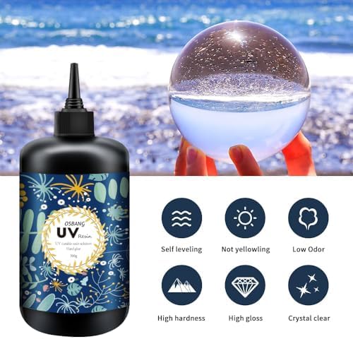 Crystal Clear Hard UV Resin Upgraded Formula Ultraviolet Fast Curing for Jewelry Making Craft Decoration, Hard Transparent Glue Solar Cure Sunlight Activated Resin (1500g)