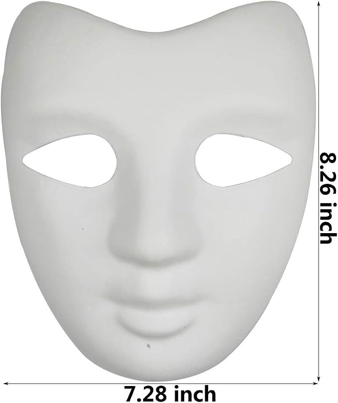 12Pcs Paper Mache Mask Blank Full FaceArt Masks for Mardi Gras Cosplay
