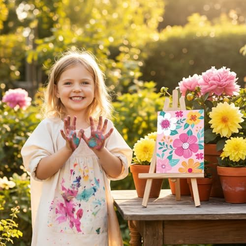 Louise Maelys 5x7 Inch Pre Drawn Canvas to Paint,12 Packs Floral Theme