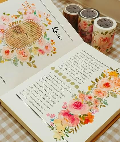 WT Flower Corridor Wide Washi Tape, Floral Designs, Not Pre-Cut