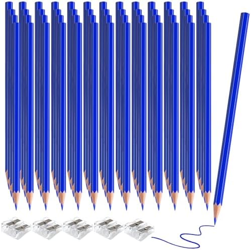 60 Pack Bulk Blue Colored Pencils for Kids, Pre-sharpened Art Pencils Back to School Supplies Set, Drawing Sketching Pencils for Students, Teachers, Classroom