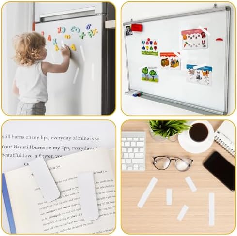 48 Pieces White Magnetic Bookmarks Book Marker Clip Sublimation Bookmarks, Magnetic Page Markers Clips for Kids Students Teachers Classroom Office Reading Book Lovers Supplies