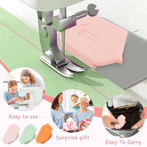 5 Pack Magnetic Seam Guide for Sewing Machine, Magnetic Seam Guide, Upgraded Polygonal Multifunctional Hemmer Gauge with Magnetic Seam Guide with Scale, Sewing Supplies