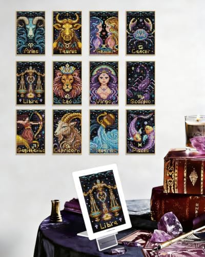 forever young Minigem Zodiac Diamond Art Kits, 5x7 Inch Postcard-Style