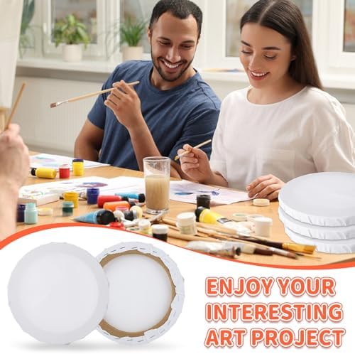 JMIATRY 10PCS Round Canvases for Painting 8 Inch, Circle Canvas Boards