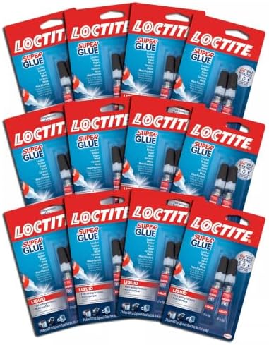 Loctite Super Glue Liquid, 2g Tube (Pack of 12) Instant Adhesive for Plastic, Wood & Metal, Clear Superglue with Precision Nozzle, Quick‑Dry Formula - 24 Tubes Total