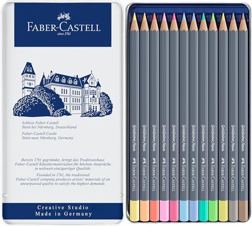 Faber-Castell Goldfaber Aqua Pastel Watercolor Pencils - 12 Pastel Water Colored Pencils, Water Color Pencils for Painting and Drawing