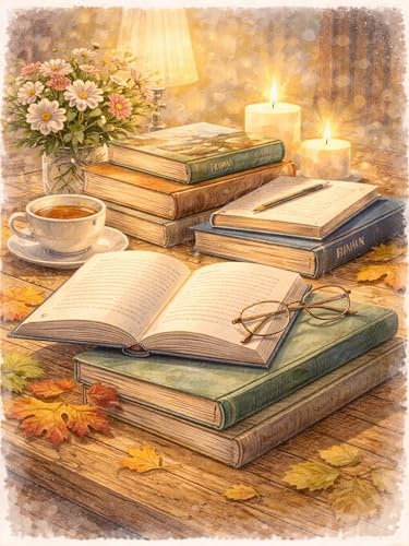 WNPOKN Book Diamond Art Kits for Adults 12x16inch