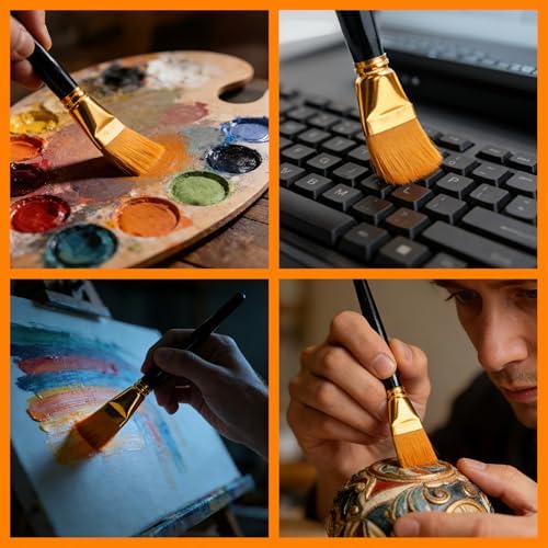 Great Andrew 1 1/2 inch Flat Paint Brushes Acrylic Painting, 4 PCS