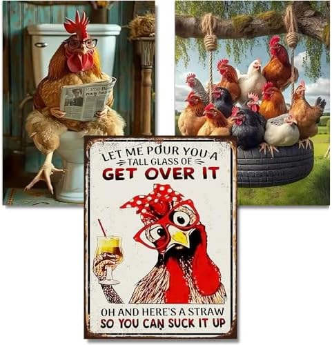 3 Pack Diamond Art Kits for Adults,Chicken Diamond Painting Kits 12x16 Inch