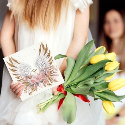 LSQFS 6 Pack 5D DIY Diamond Art Greeting Cards with Envelopes,5.9 * 5.91in