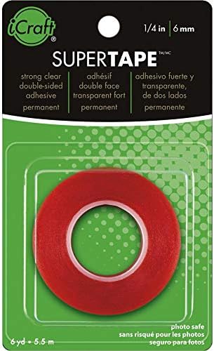iCraft SuperTape Strong Double Sided Permanent Double-sided Adhesive 1/4" x 6 yards Clear