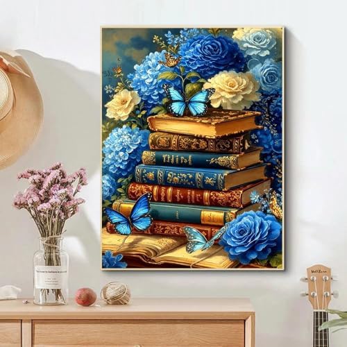 XUCNWL Diamond Art Kits for Adults,Book Flower Diamond Painting