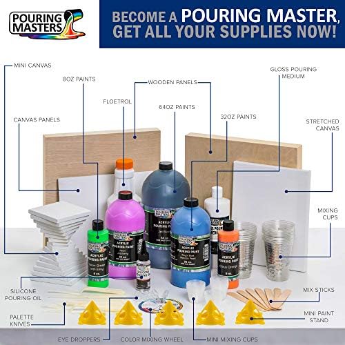 Pouring Masters 48 Color Metallic Ready to Pour Acrylic Pouring Paint Set