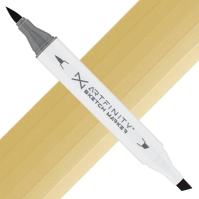 Artfinity Sketch Markers - Khaki Y7-45, Vibrant, Professional, Dye-Based Alcohol Markers for Artists, Drawing, Travel, & More