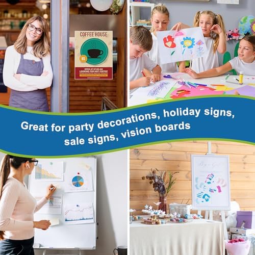 24 Pcs White Poster Board Paper 11x 14 Bulk, ROOKEA Vision Boards Blank Poster Paper for School Arts and Crafts, Classroom Projects, Presentations, Drawing, Scrapbooking, Graphic Displays