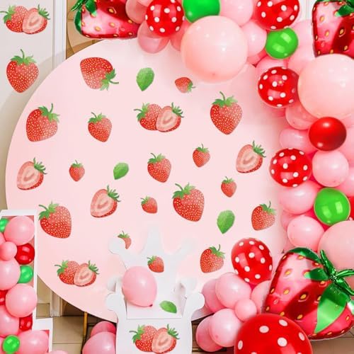 AOWDIAO 80 Pcs Strawberry Wall Decals – Peel and Stick for Bedroom, Kitchen, Bathroom & Nursery – Cute Strawberry Decor for Home & Party