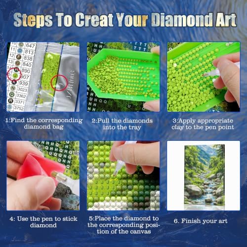 JOOZ 5D Forest Diamond Painting Kits for Adults with Frame, 8x12 Inch