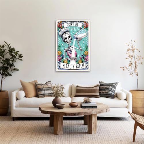 GOUOYANA Paint By Numbers Kit for Adults-Skull Don't BE Salty Funny Canvas | Adult Paint by Number Kits on Canvas for Painting DIY Skull DON'T A SALTY Painting by Numbers for Home Wall Art Gift 12X16in