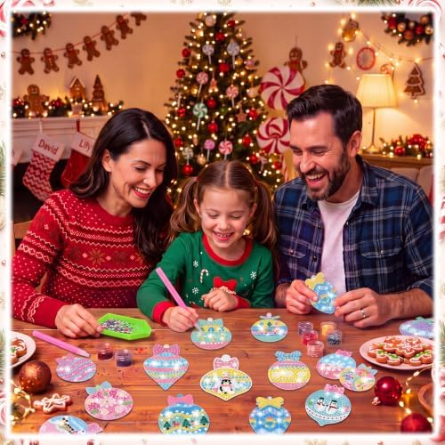 Motipuns 30 Pcs Diamond Magnets,Christmas Lollipop,Pastel