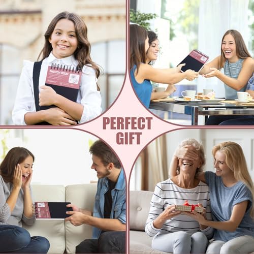 2 Pack Sketch Book, 5.5" x 8.5" Sketchbook With 100 Sheets (68lb/100gsm), Drawing Pad for Kids, Adults, Beginners, Artists - Acid Free Paper (2 Pack)
