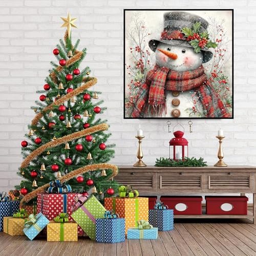 ijbnhd Christmas Snowman Diamond Art Kits for Adults Christmas 14X 14 Inch