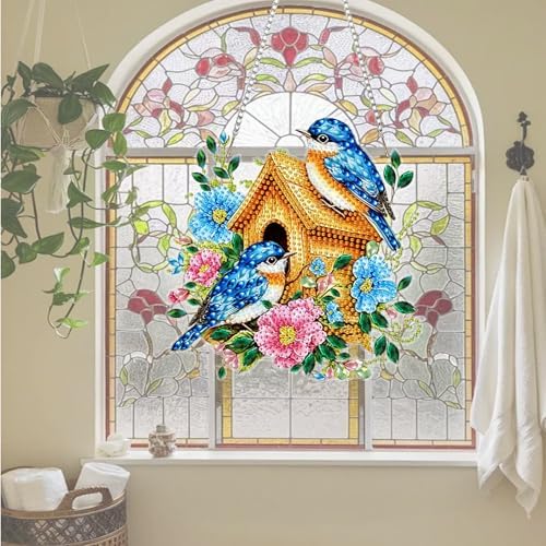 AIBOERL Diamond Art Kits for Adults, Bird Acrylic Hanging Suncatcher