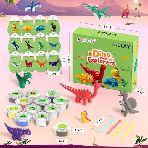 Aestd-ST Air Dry Clay Kit - Dinosaur Theme, Modeling Clay for Kids