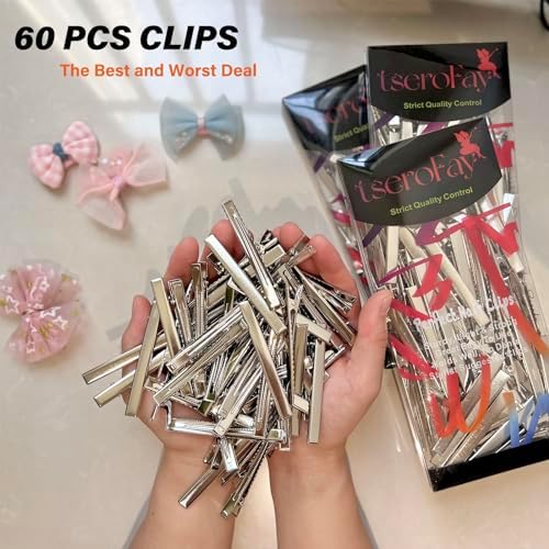 TseroFay Metal Plain Small Alligator Clips for Bows Crafts DIY Silver Bulk